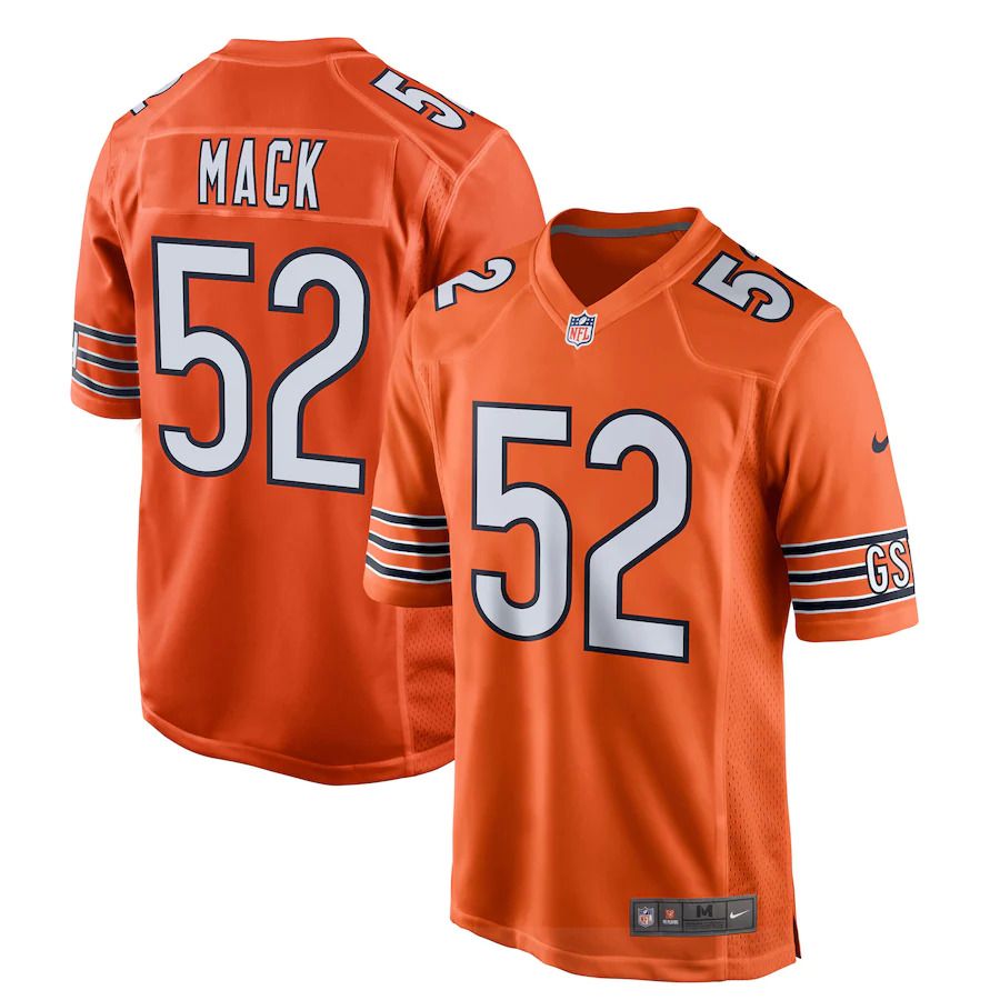 Men Chicago Bears #52 Khalil Mack Nike Orange Game NFL Jersey